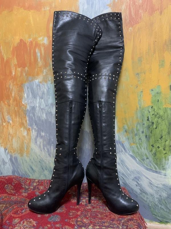 Women Christian Louboutin Knee-High Boots Black