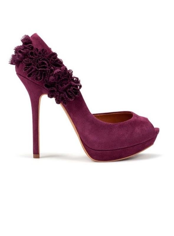 Женские ZARA Босоножки Бордовые Замша 39