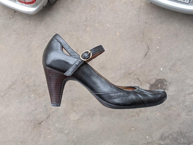 Donna Clarks Tacchi Nero Pelle 39