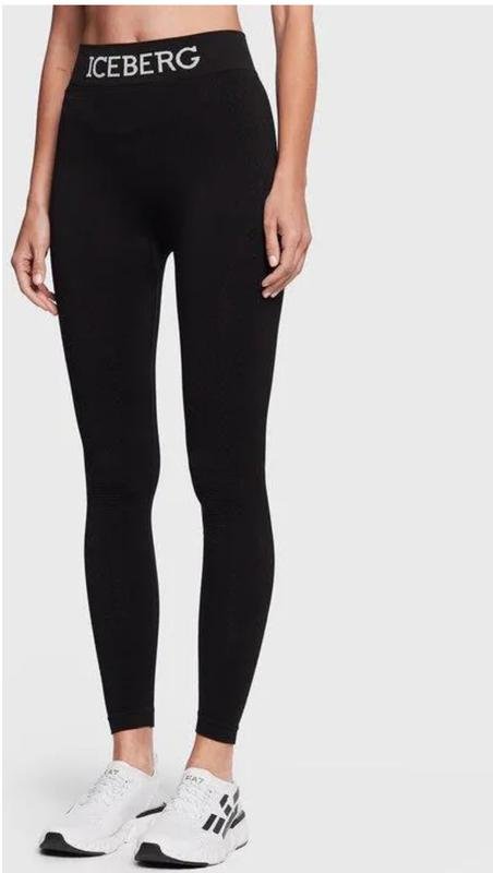 Damen Iceberg Leggings Schwarz Baumwolle M