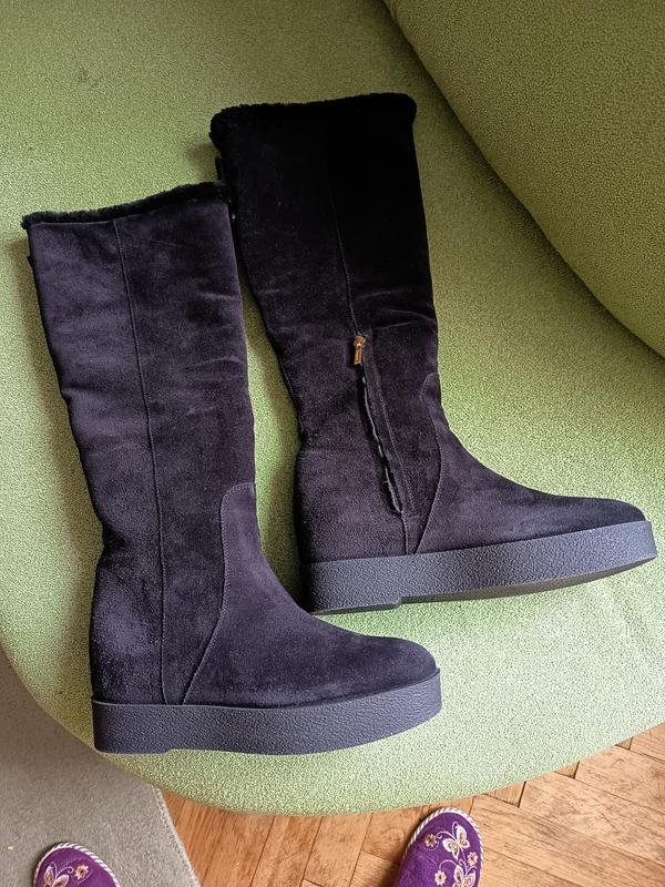 Женские Salvatore Ferragamo Сапоги Чёрные Замша 37