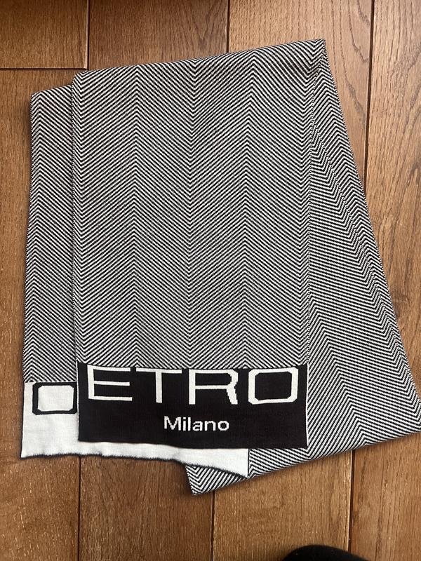 Унисекс Etro Шарф Коричневый Белый