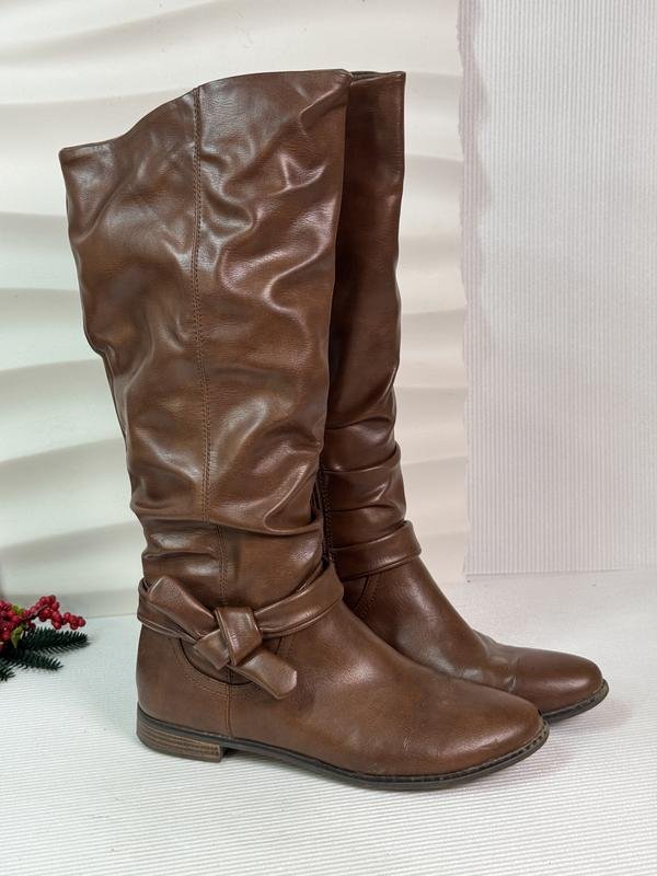 Women Boots Brown Artificial Leather 39.5