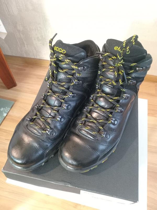 Herren Ecco Stiefel Schwarz Leder 40