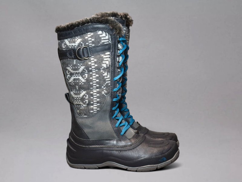Women The North Face Boots Grey Textile 38