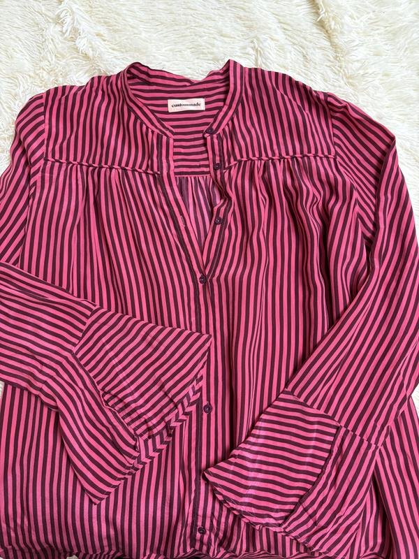 Women Custommade Dress Pink Silk 38 / M / 46