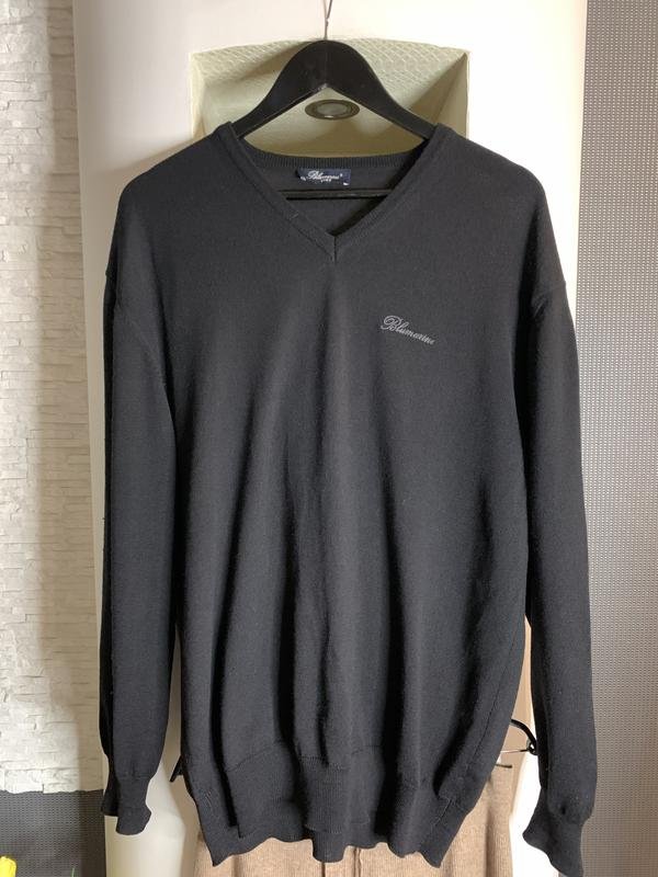 Herren Blumarine Pullover Schwarz Wolle 40 /L / 48