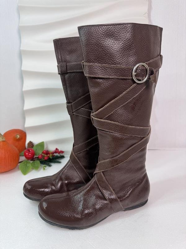 Donna Cube Stivali Marrone Pelle 40