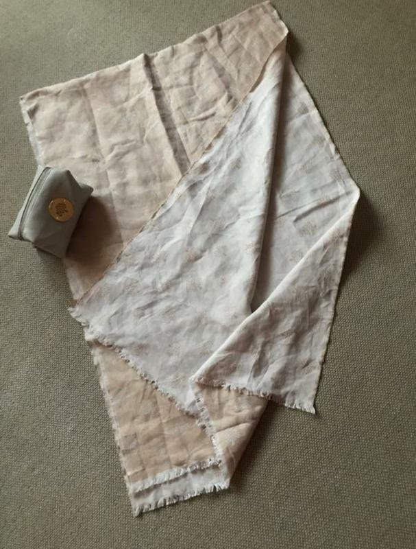 Mulberry Schal Grau Wolle Baumwolle Seide 175x60