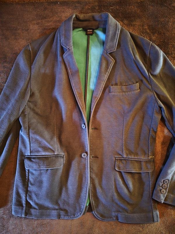 Мужской Hugo Boss Пиджак Серый Хлопок 42 / XL / 50