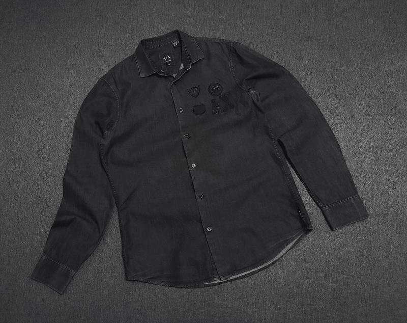 Мужской Armani Exchange Рубашка Серый Хлопок 38 /