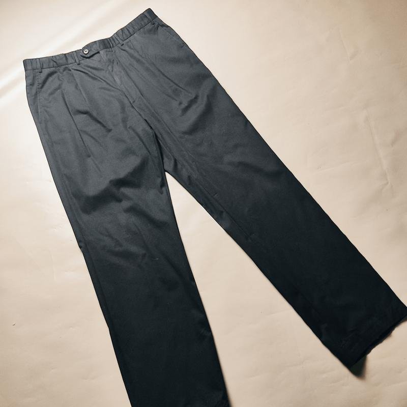 Men Corneliani Trousers Black Cotton 33 / L / 48