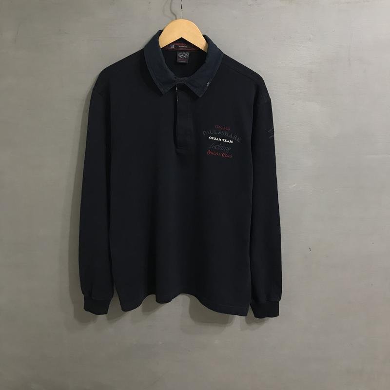 Мужской Paul & Shark Свитер Тёмно-синий Хлопок 44