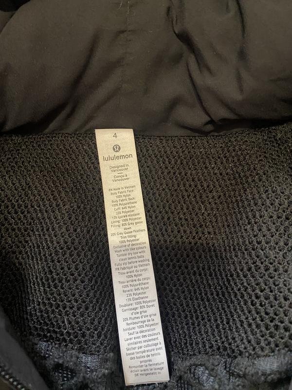 Women Lululemon Parka Black XS