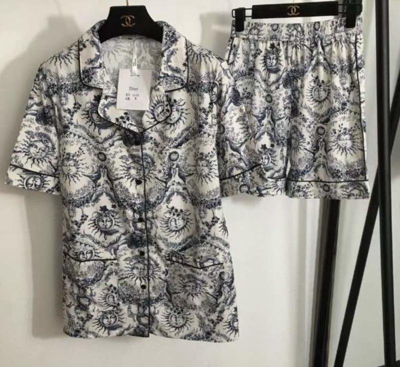 Femme Christian Dior Pyjama Bleu Marine Taille