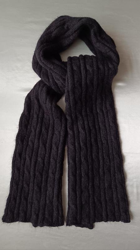 Women Navyboot Scarf Black Alpaca 200x30