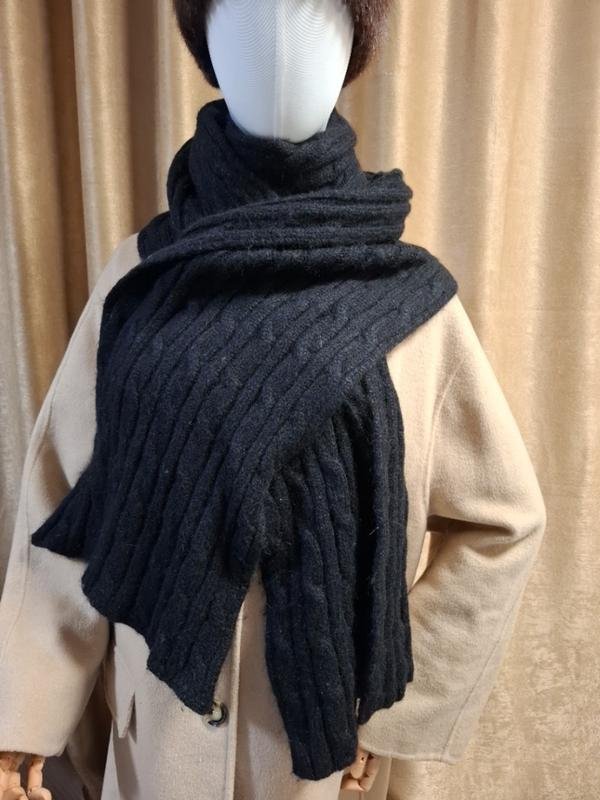 Women Navyboot Scarf Black Wool