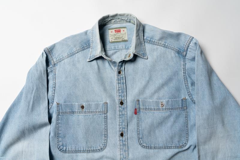 Мужской Levi's Рубашка Тёмно-синий Хлопок 38 / M /