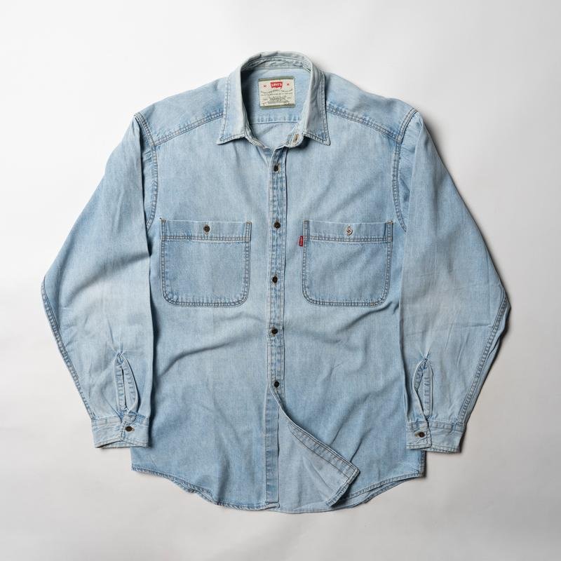 Мужской Levi's Рубашка Тёмно-синий Хлопок 38 / M /