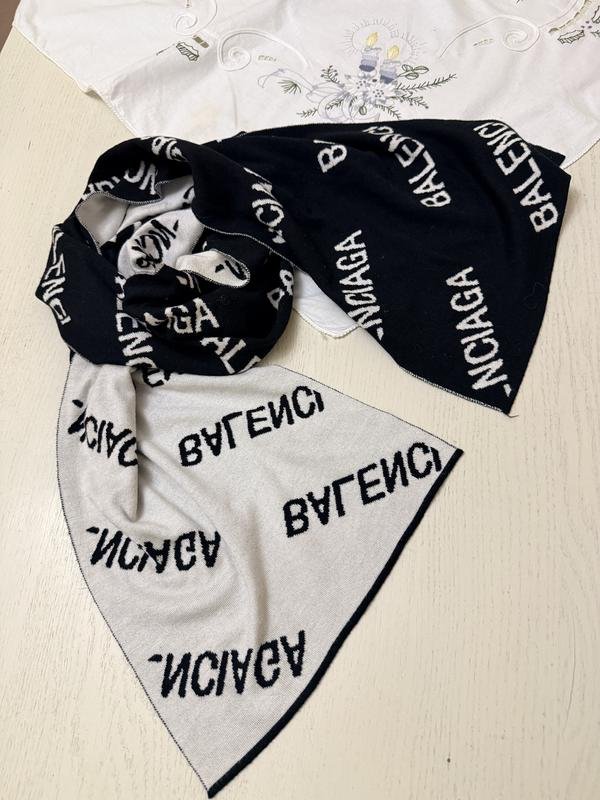 Unisex Balenciaga Scarf Black Acrylic