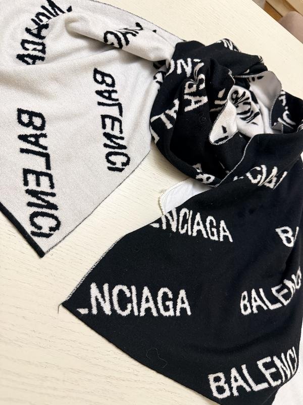 Unisex Balenciaga Scarf Black Acrylic