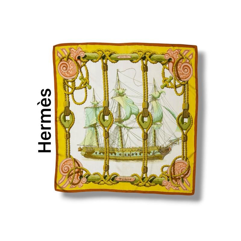 Унисекс Hermes Платок Бежевый Шелк