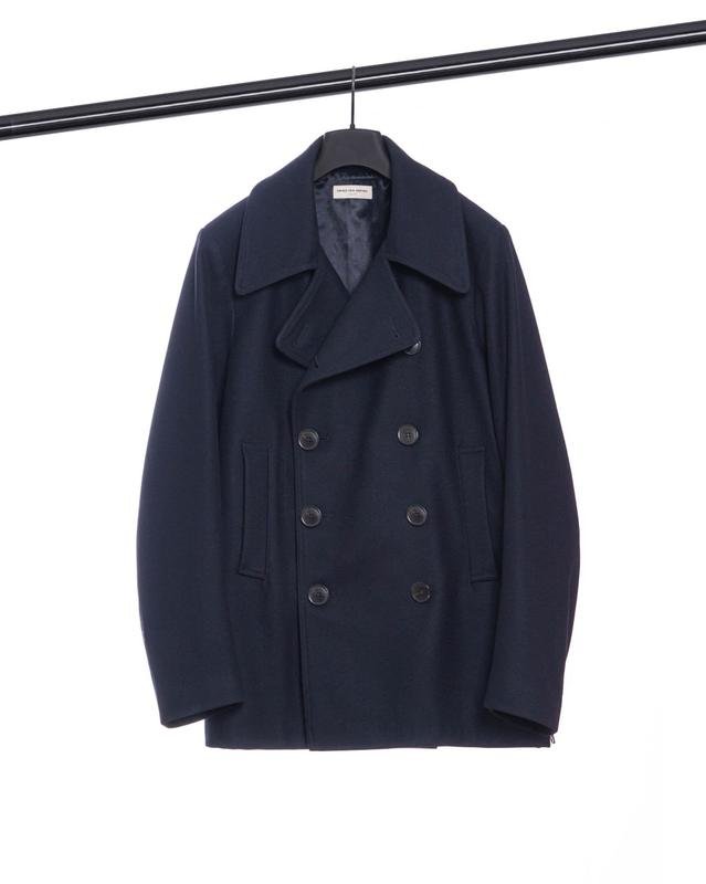 Herren Dries Van Noten Mantel Marineblau Wolle 36