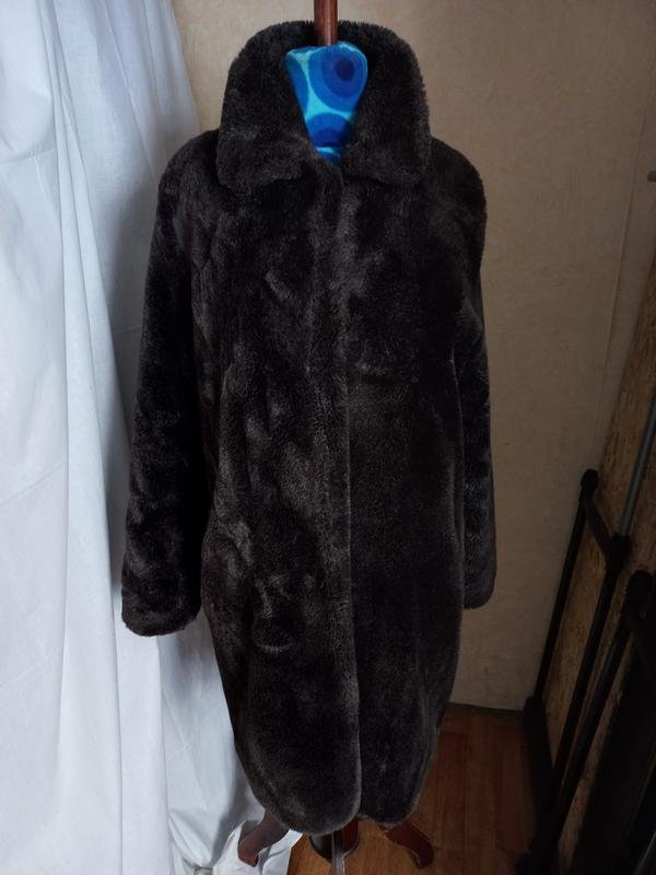 Women Etam Coat Brown Faux Fur 42 / XL / 50