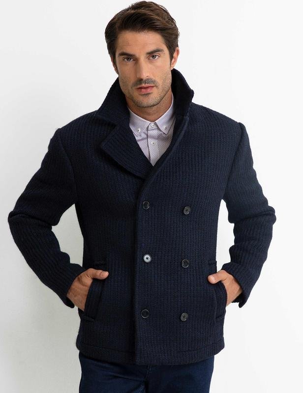 Uomo Cacharel Cappotto Nero Lana 40 /L / 48