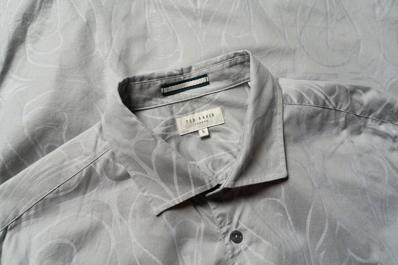 Men Ted Baker Shirt Grey Cotton 40 /L / 48