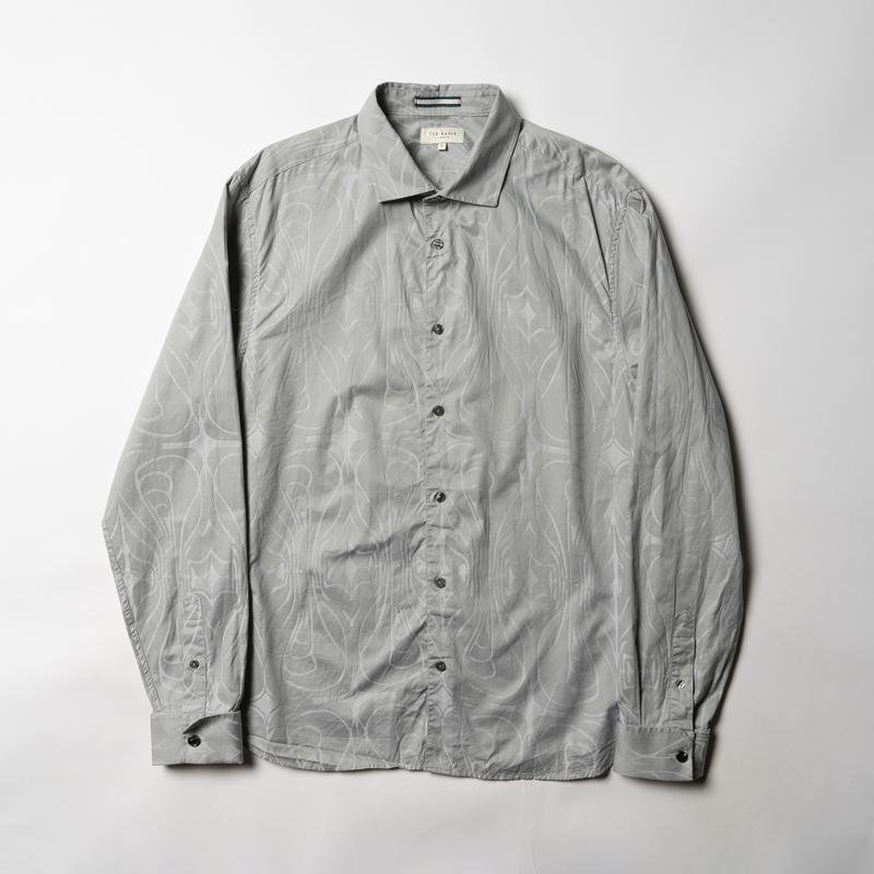 Men Ted Baker Shirt Grey Cotton 40 /L / 48