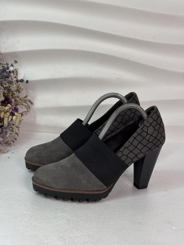 Women Marco Tozzi Heels Grey Suede 38