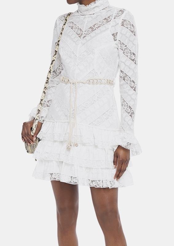 Donna ZIMMERMANN Abito Bianco Pizzo 34 / XS / 42
