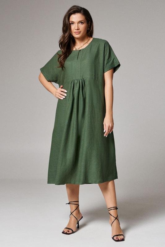 Женское Linen Life Платье Зелёное 38