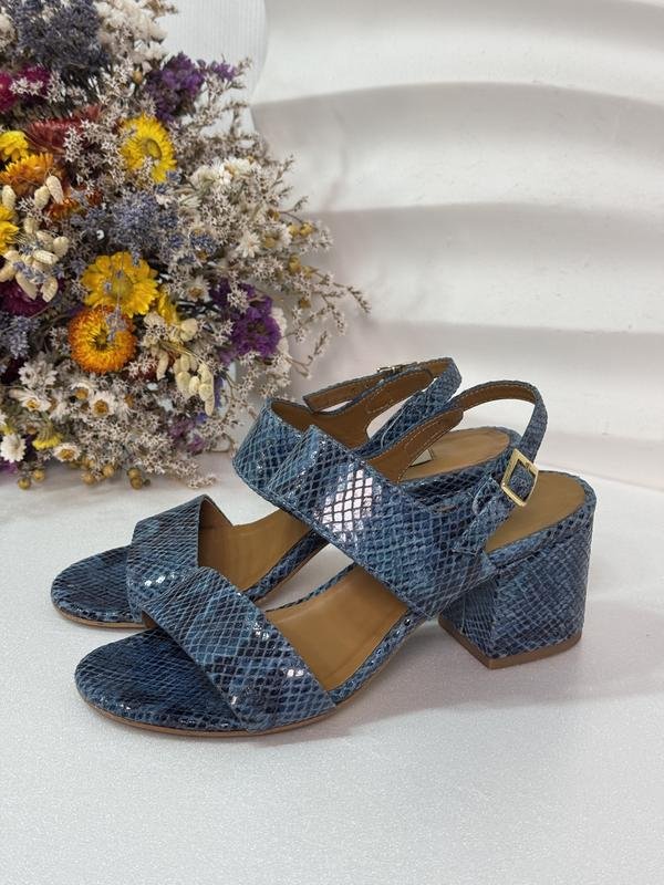 Women Zilian Heels Blue Leather 35