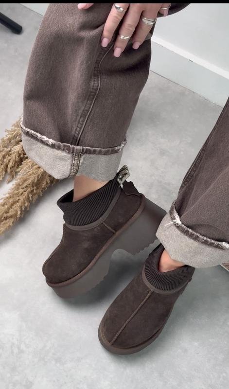 Women Celine Uggs Brown Leather 40