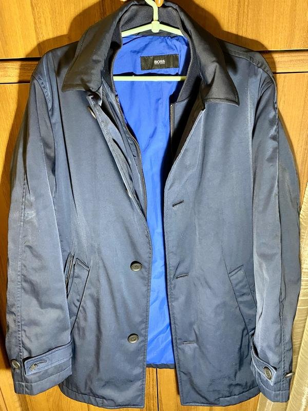Мужской Hugo Boss Куртка Тёмно-синий Хлопок 38 / M
