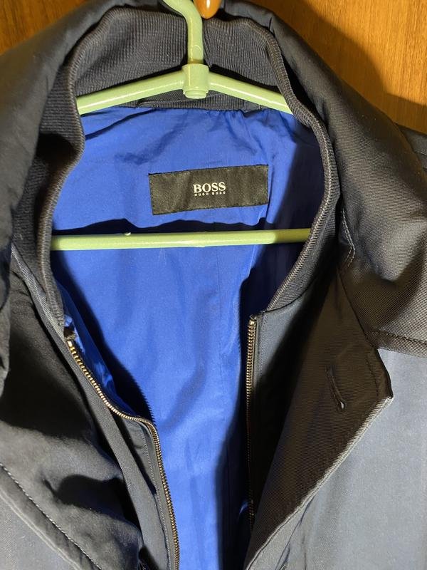 Мужской Hugo Boss Куртка Тёмно-синий Хлопок 38 / M