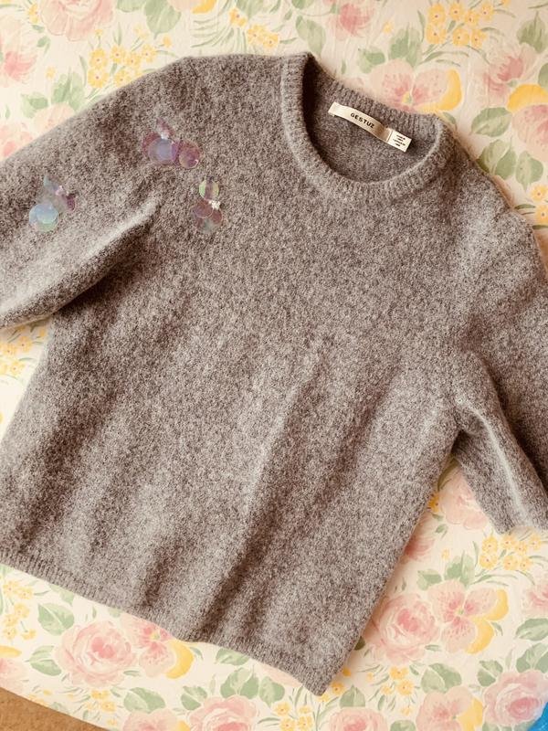 Женский Gestuz Джемпер Серый Шерсть 38 / M / 46