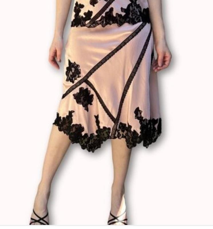 Women Skirt Black Satin 36 / S / 44