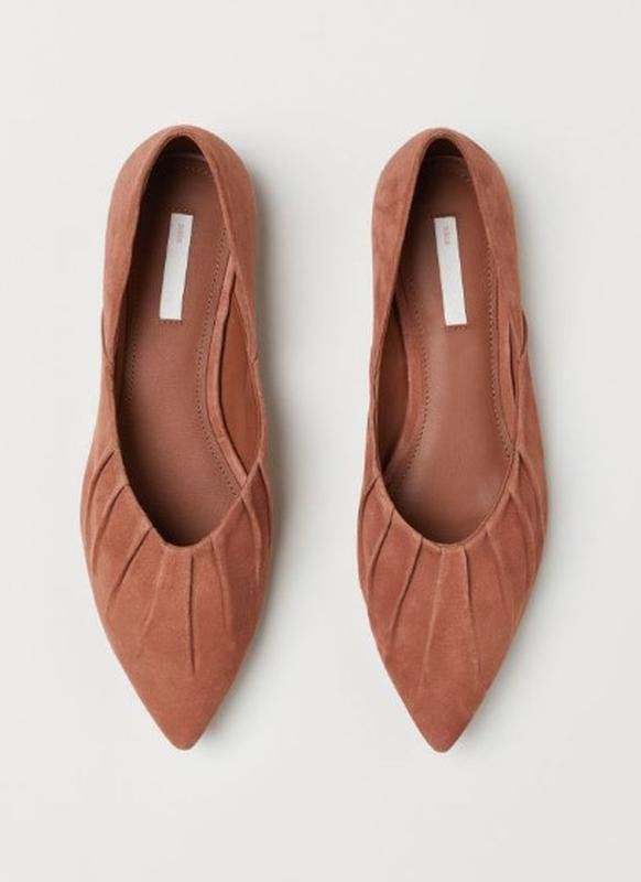 Женские H&M Балетки Коричневый Замша 40