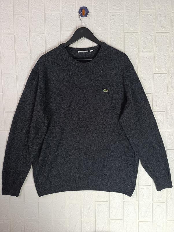 Herren Lacoste Pullover Grau Wolle 42 / XL / 50