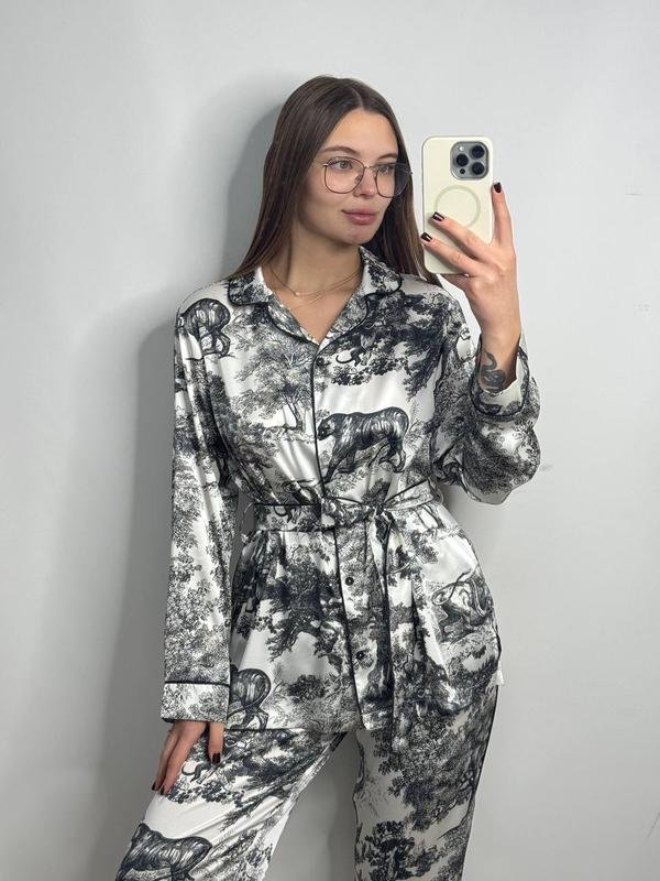 Women Christian Dior Pajama Grey Satin 34