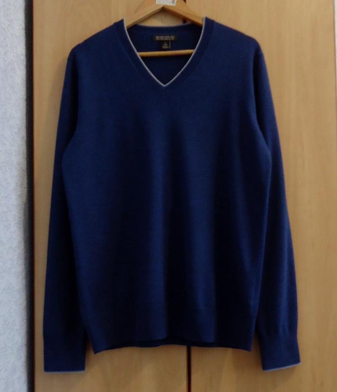 Men Banana Republic Sweater Navy Wool 42 / XL / 50