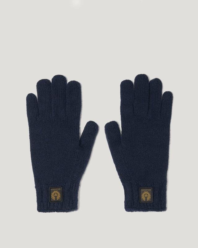 Uomo Belstaff Guanti Blu Navy Lana Taglia Unica