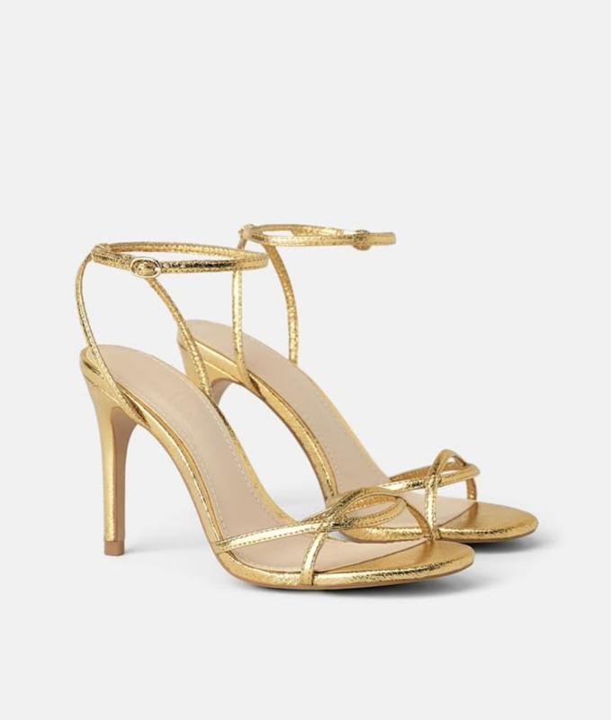 Donna ZARA Tacchi Oro Pelle 40