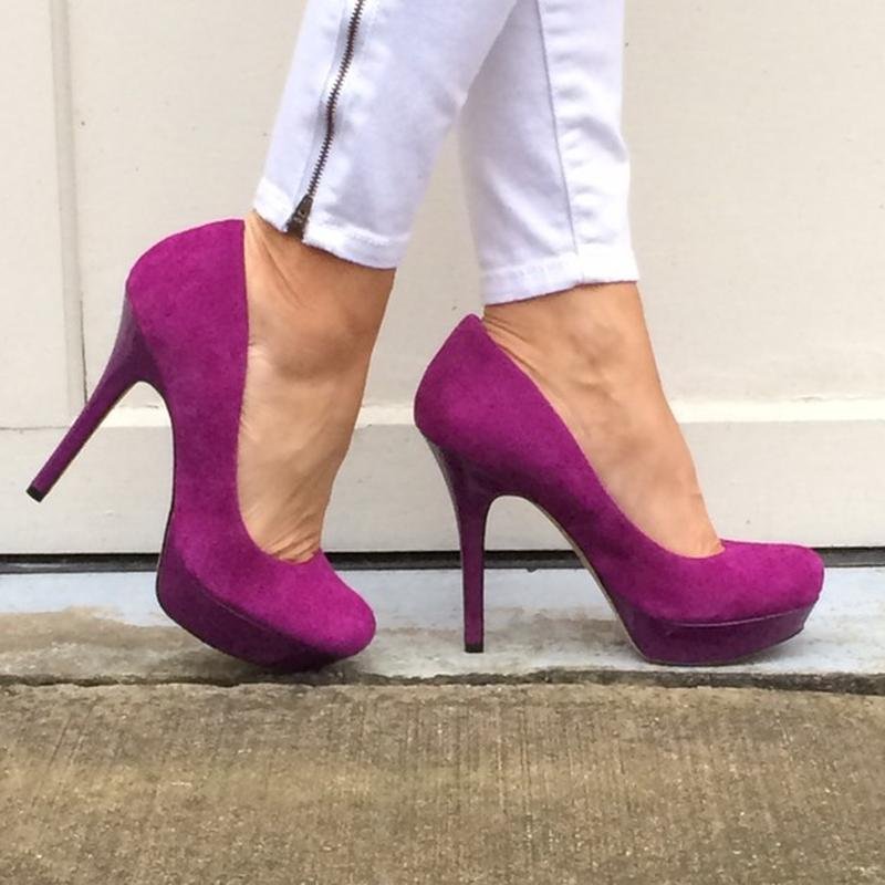 Women Bakers Heels Fuchsia Suede 38.5