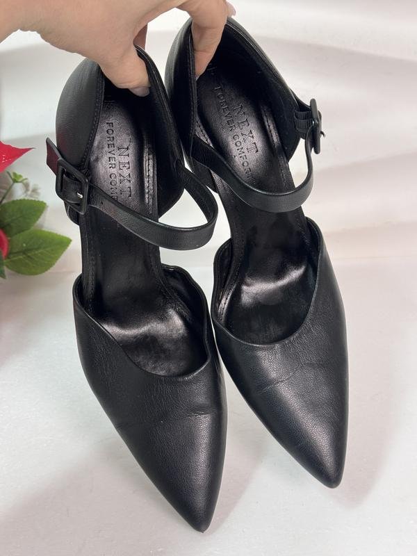 Damen Next Absätze Schwarz Kunstleder 40.5