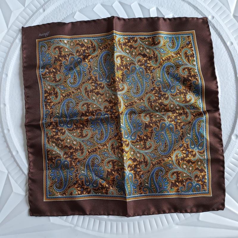 Herren Brioni Taschentuch Braun Seide
