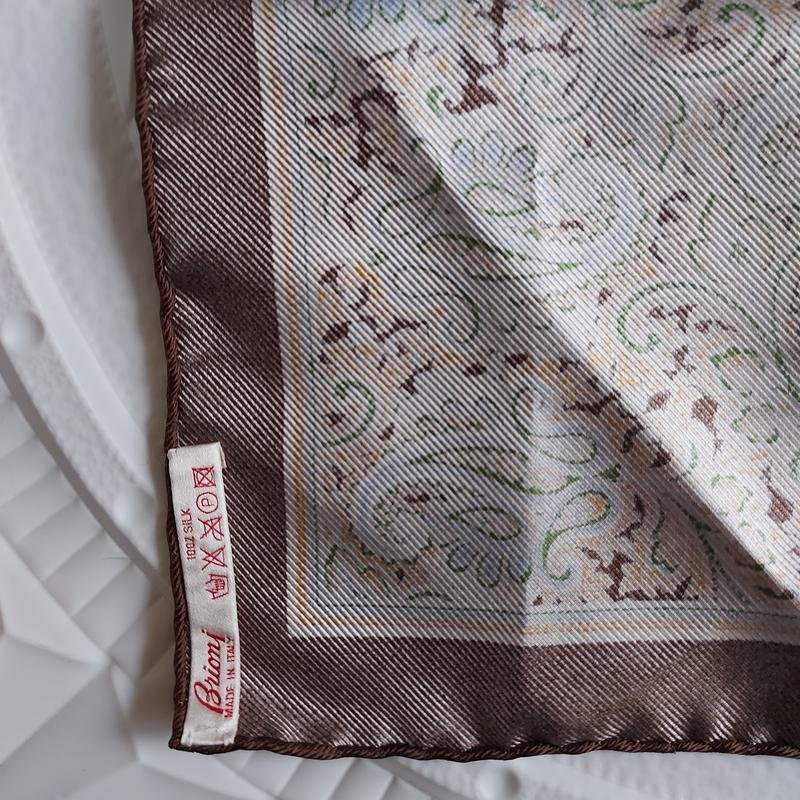 Herren Brioni Taschentuch Braun Seide